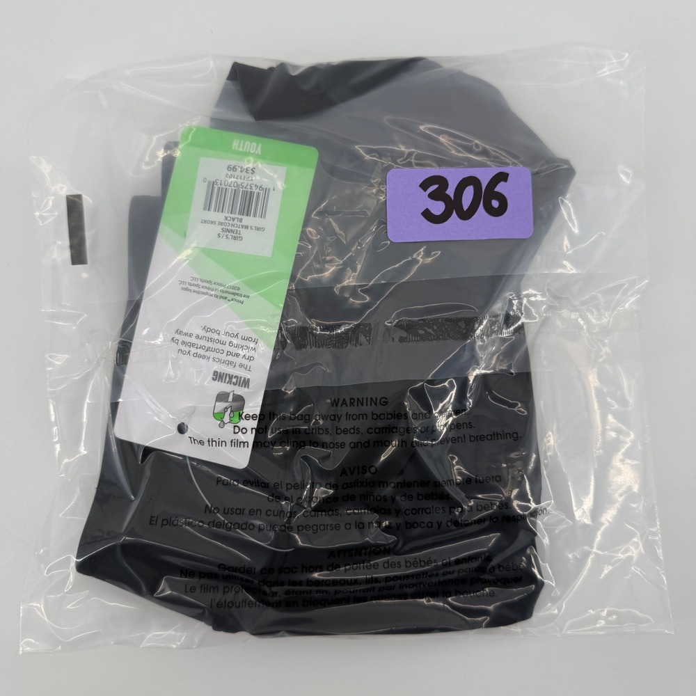 Prince Kids Black Athletic Skort Size S 8 9 Tennis Golf Running Activewear‎ - Picture 7 of 7